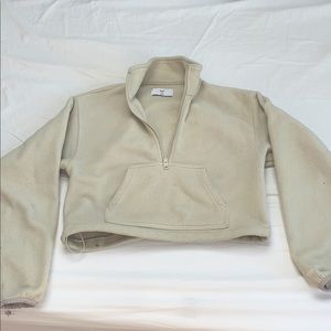 Tna Polar Fleece Cropped Half Zip Sweater (XXS)